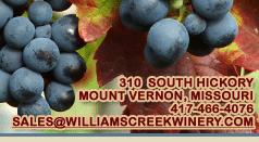 Click here to Email Williams Creek Winery!